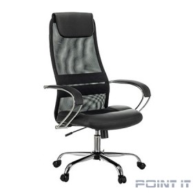 Кресло руководителя Бюрократ CH-608SL черный TW-01 TW-11 искусст.кожа/сетка/ткань с подголов. кресто [1141495]