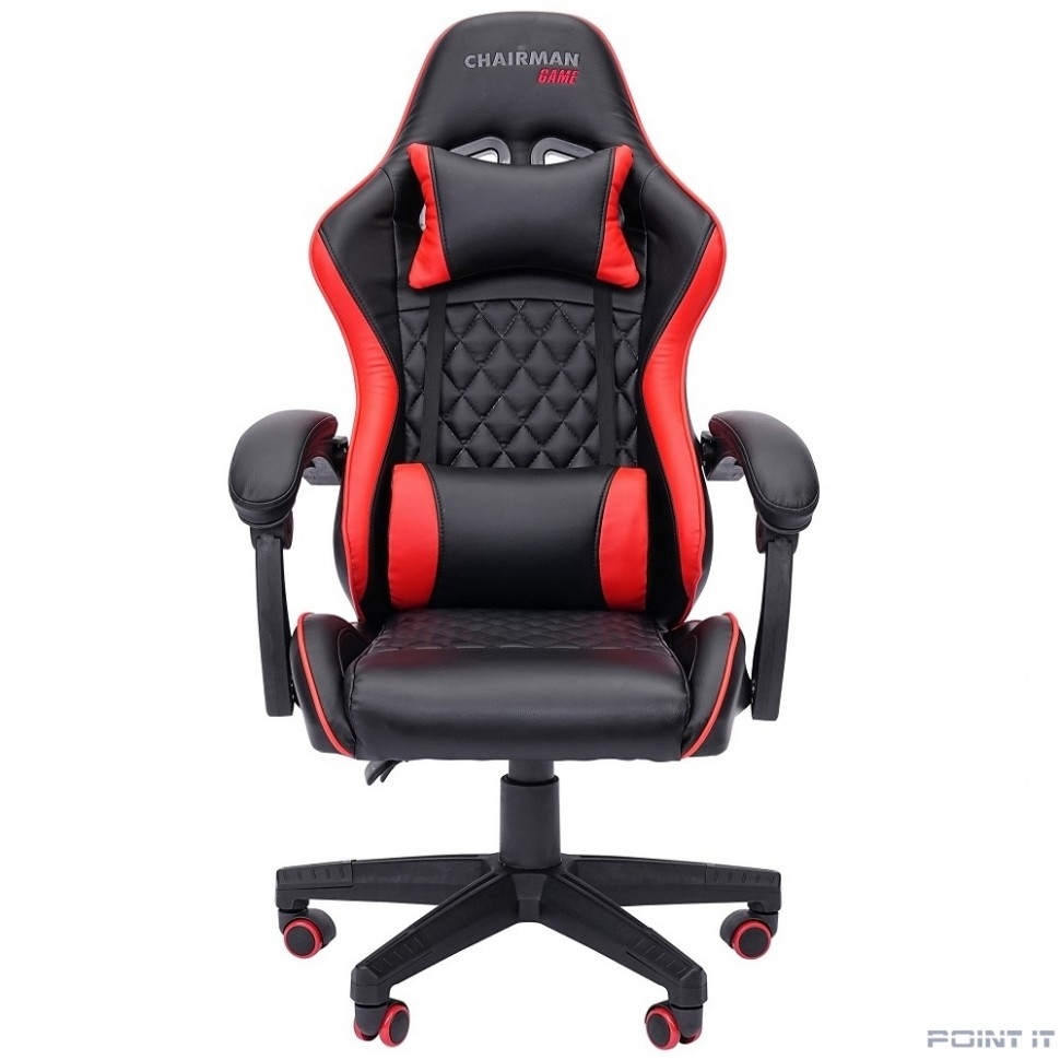Офисное кресло Chairman CH28 экокожа, черно-красный (7162900)