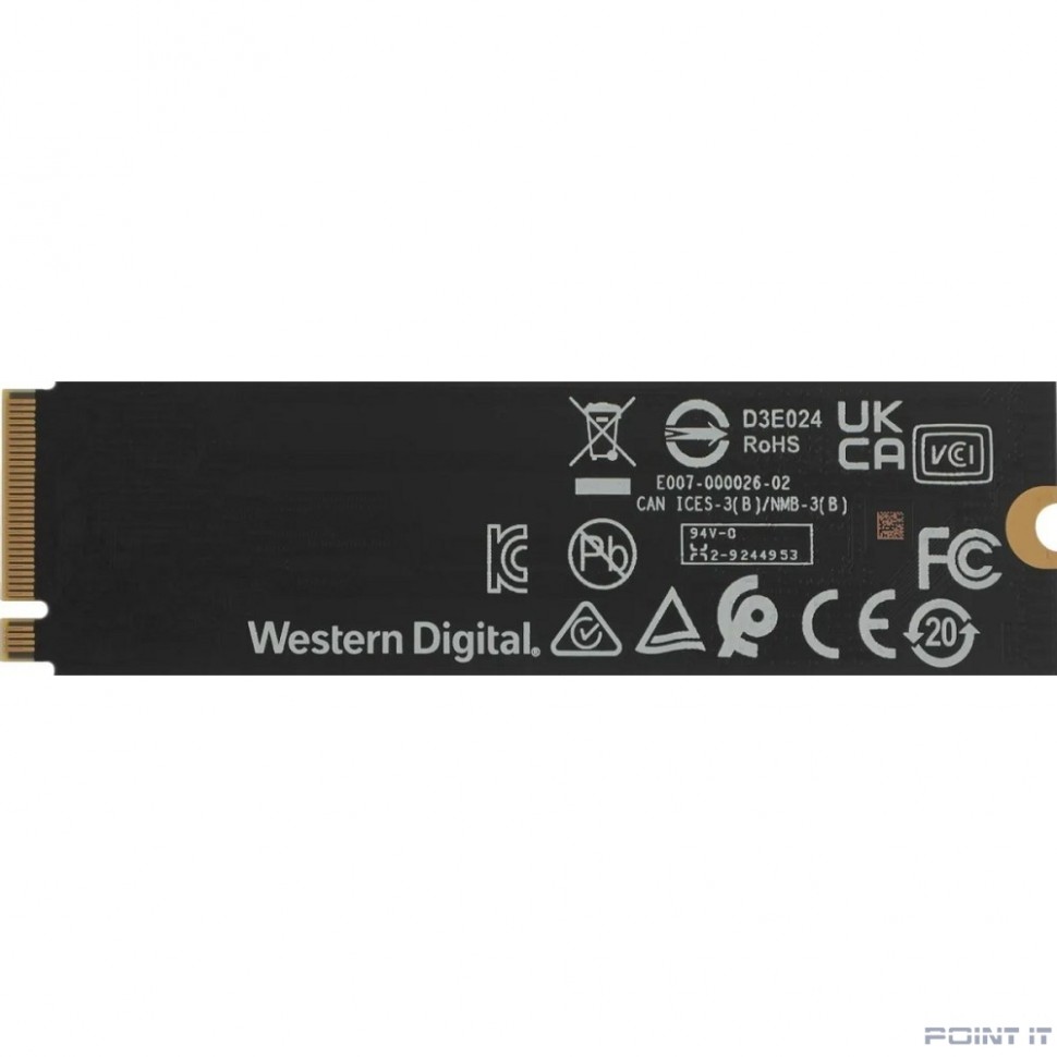 WD SSDl Blue SN5000 SSD M2.2280 PCIe 4.0 500Gb, 5000MBs/4000MBs, TBW 300, WDS500G4B0E, 1 year
