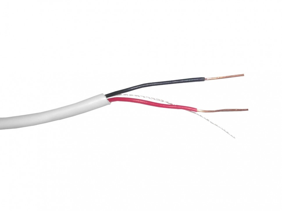 Кабель сигнальный, неэкранированный 2*0.5мм 100м, алюминий, пластиковая катушка, белый NETKO Optima