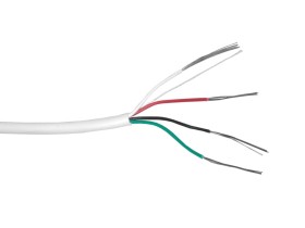 Кабель сигнальный, неэкранированный 4*0.22мм2 (7*0.2мм) 100м, луженый омедненный алюминий, пластиковая катушка, белый NETKO Optima