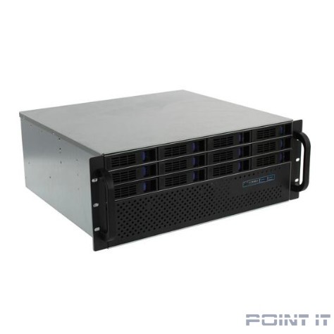 Procase ES412XS-SATA3-B-0 Корпус 4U Rack server case (12 SATA3/SAS 12Gb hotswap HDD), черный, без блока питания, глубина 400мм, MB 12"x13"