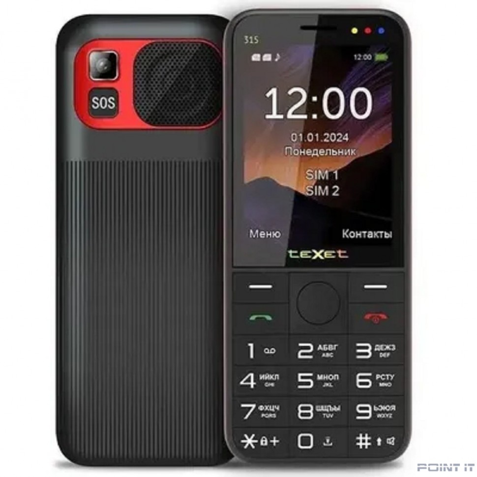 TEXET TM-315 цвет черный-красный