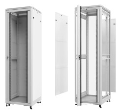 Шкаф напольный 42U серия TE (600х800х2055), передняя дверь стекло, разобранный, серый Netko (упакован в 3 коробки)