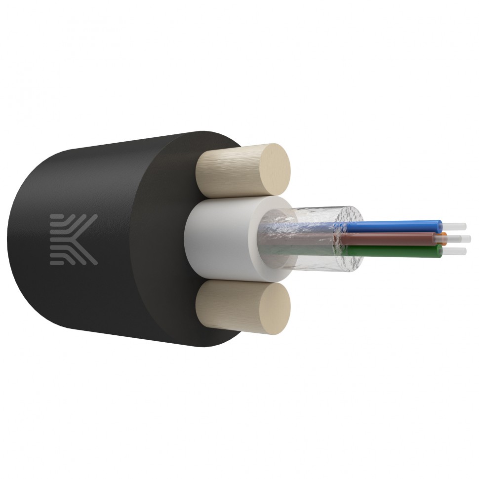КОСТРОМАКАБЕЛЬ КОС-ОКД-4х657-ТП-1.5кН Дроп-кабель круглый, с центральной трубкой, усилен стеклопрутками, 4 волокна, SM 9/125, G.657.A1, полиэтилен, 1.5 кН