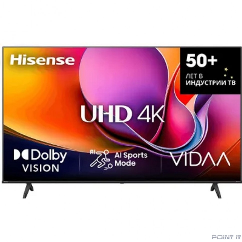 Hisense 43" 43A6Q Frameless черный 4K Ultra HD 60Hz MEMC DVB-T DVB-T2 DVB-C DVB-S DVB-S2 USB WiFi Smart TV