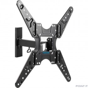 Kromax OPTIMA-413 black {20&quot;-55&quot;, max 30 кг, настенный, 4 ст свободы, наклон +2° -12°, поворот ±90°, от стены 94-229 мм, max VESA 400x400 мм}