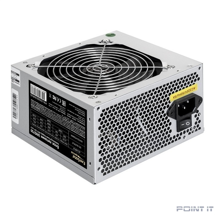 Exegate EX292164RUS-PC Блок питания 750W ExeGate UNS750 (ATX, PC, 12cm fan, 24pin, 4+4pin, PCI-E, 3xSATA, 2xIDE, кабель 220V в комплекте)