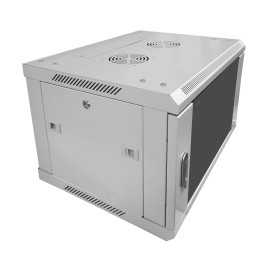 Шкаф настенный 6U серия WMA (Wall Maestro) (600х450х370), разборный, передняя стеклянная дверь, серый Netko А