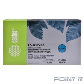 B3P23A CACTUS  Картридж №727 для HP DJ T920/T1500/T2530, фото черный (130мл) 