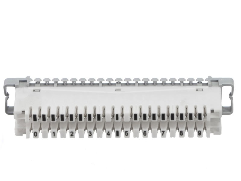 Плинт ТК размык., ABS, 10 пар, медь, нумерация (0-9), бело-серый NETKO Optima SB