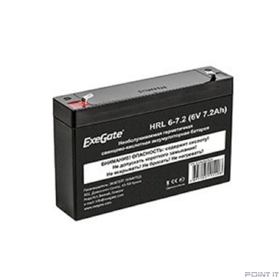 Exegate EX282952RUS Аккумуляторная батарея HRL 6-7.2 (6V 7.2Ah, клеммы F1)