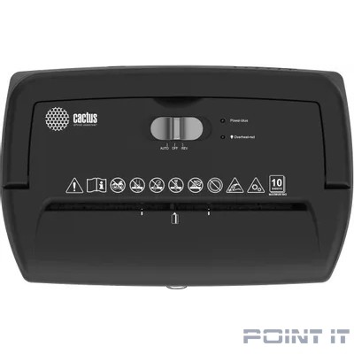 Шредер Cactus CS-SH-10-21-5X18 (секр.P-4) перекрестный 10лист. 21лтр. скрепки скобы пл.карты