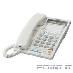 Panasonic KX-TS2368RUW (белый) {2 линии, конференц-связь, спикер., 30 номеров памяти, ЖКД, Flash, часы }