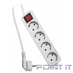 Гарнизон Сетевой фильтр ELB-G4-W-3, 4 евророзетки с выключателем и заземлением, допустимый ток 16А, длина 3м.