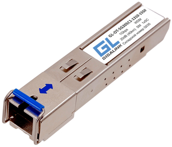 Модуль GIGALINK SFP, WDM, 1Гбит/c, одно волокно SM, SC, Tx:1310/Rx:1550 нм, 20 дБ (до 40 км) (GL-31T)
