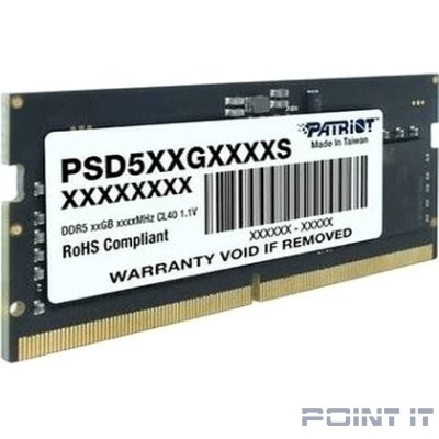 Память DDR5 16GB 5600MHz Patriot PSD516G560081S Signature RTL PC5-44800 CL46 SO-DIMM 288-pin 1.1В single rank Ret