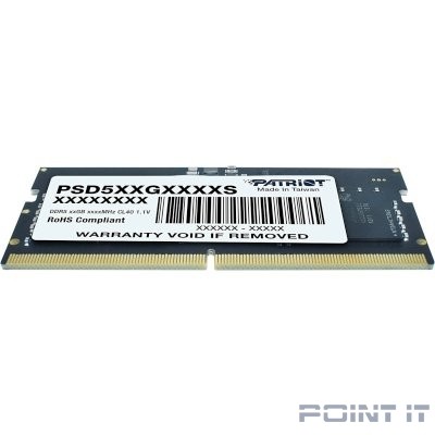 Память DDR5 16GB 5600MHz Patriot PSD516G560081S Signature RTL PC5-44800 CL46 SO-DIMM 288-pin 1.1В single rank Ret
