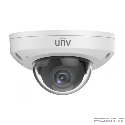 Uniview IPC312SB-ADF28K-I0-RU Видеокамера IP купольная антивандальная, 1/2.8" 2 Мп КМОП @ 30 к/с, ИК-подсветка до 30м., LightHunter 0.001 Лк @F1.6, объектив 2.8 мм, WDR, 2D/3D DNR, Ultra 265, H.265, H
