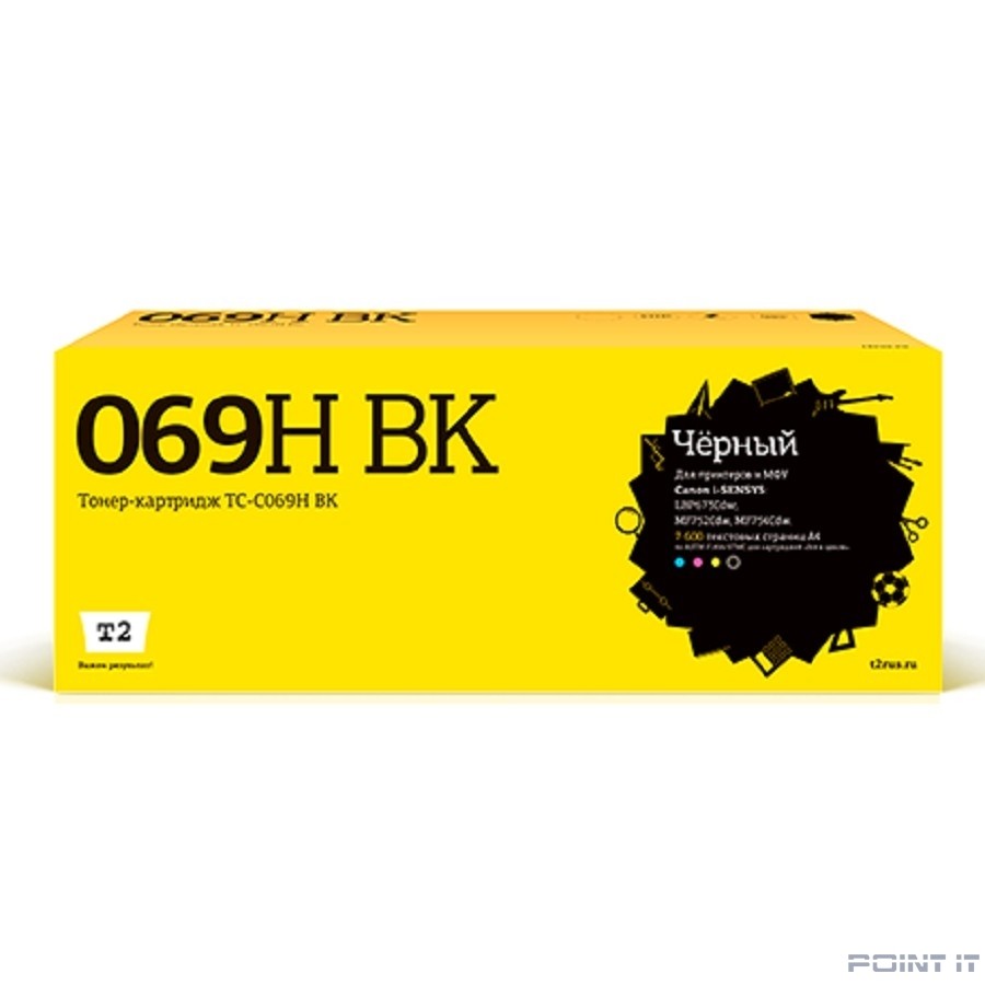 T2 Cartridge 069H BK/5098C002A Картридж TC-C069H BK для Canon i-SENSYS LBP673Cdw/MF752Cdw/MF754Cdw (7600 стр.) черный, с чипом