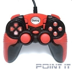 Dialog Action GP-A15, черно-красный {Геймпад, вибрация, 12 кнопок, USB}