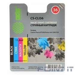 CACTUS CLI-36 Картридж струйный CS-CLI36 многоцветный для Canon Pixma 260 (11.8мл)