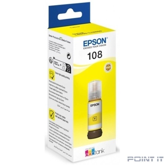 EPSON C13T09C44A Картридж 108 EcoTank Ink для Epson L8050/L18050, Yellow 70ml