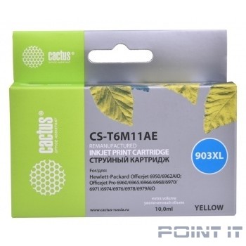 Картридж струйный Cactus №903XL CS-T6M11AE желтый (825стр.) для HP OJP 6950/6960/6970