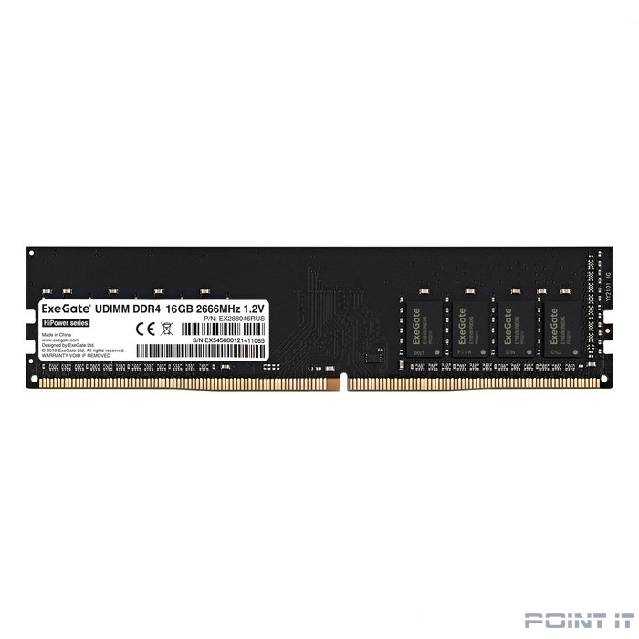 Exegate EX288046RUS Модуль памяти ExeGate HiPower DIMM DDR4 16GB <PC4-21300> 2666MHz