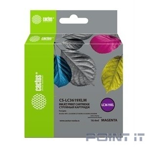 Картридж струйный Cactus CS-LC3619XLM пурпурный (18.4мл) для Brother MFC-J2330DW/J2730DW/J3530DW/J3930DW