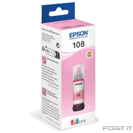 EPSON C13T09C64A Картридж 108 EcoTank Ink для Epson L8050/L18050, Light Magenta 70