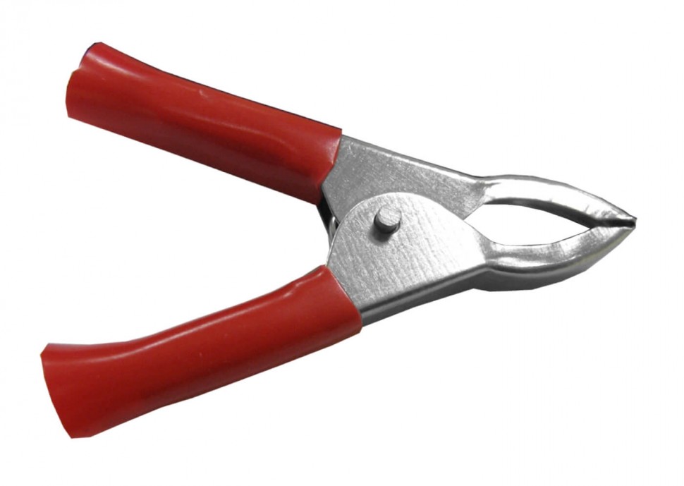 Зажим крокодил, 5A, красный, L=50±5мм, NETKO Optima