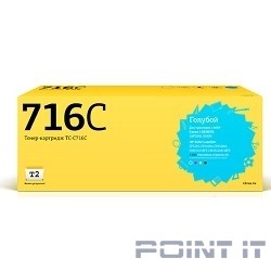 T2 Cartridge 716 Картридж T2 (TC-C716C) для Canon i-SENSYS LBP5050/HP CLJ CP1215/CP1515n (1400 стр.) голубой, с чипом