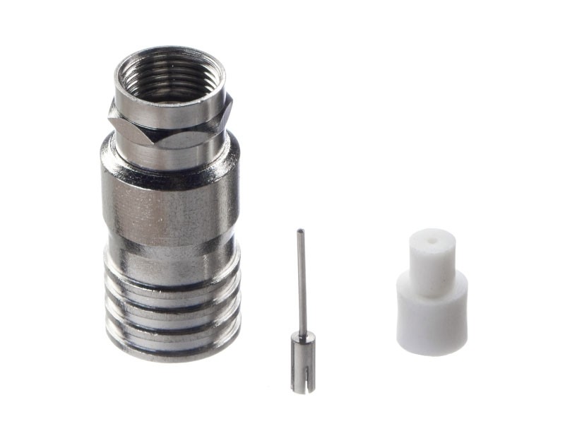 Штекер F (гайка) на RG-11 (медь), с разборным пином, обжимной/50 шт, NETKO Optima