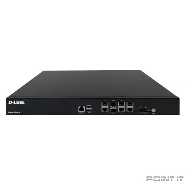 D-Link DSA-2208X/A1A Сервисный маршрутизатор с 6 настраиваемыми портами 10/100/1000Base-T и 2 портами 10GBase-X SFP+