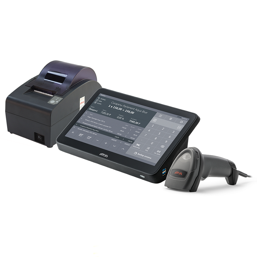 POS-система АТОЛ Optima Маркет [АТОЛ 50Ф с ФН, POS-терминал 11.6, Windows 10 IoT, Frontol 6, сканер 2D]