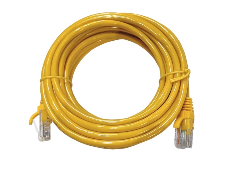 Патч-корд UTP4 cat 5e, 5,0м, ВС, LSZH, желтый, литой коннектор NETKO Optima