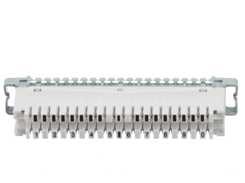 Плинт ТК размык., ABS, 10 пар, медь, нумерация (1-0), бело-серый NETKO Optima