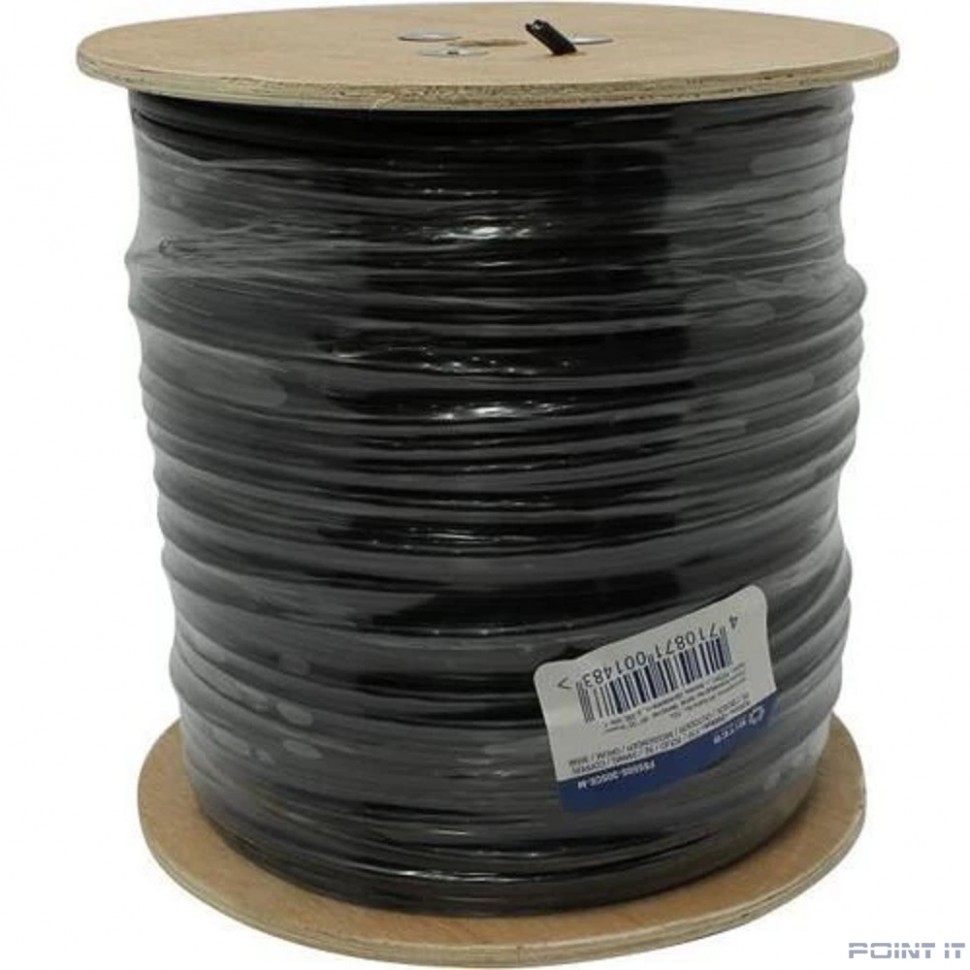 5bites Кабель FS5505-305CPE-M витая пара FTP/SOLID/5E/24AWG/COPPER/PE/BLACK/OUTDOOR/MESSENGER/DRUM/305M