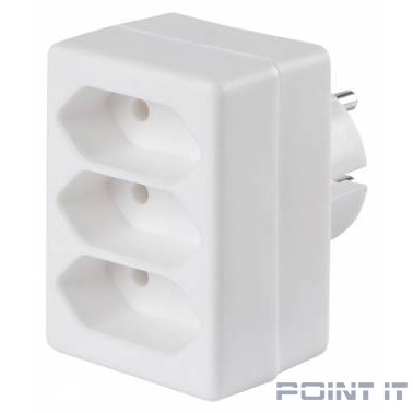 BURO Сетевой разветвитель 3 розетки (BU-PS3F-W), белый (пакет ПЭ) {352750}