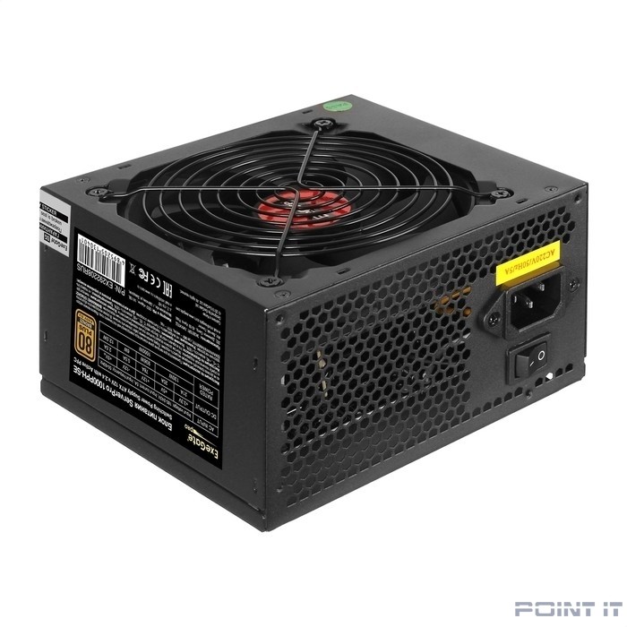 Exegate EX292208RUS Серверный БП 1000W ExeGate ServerPRO 80 PLUS® Bronze 1000PPH-SE (ATX, for 3U+ cases, APFC, КПД 89% (80 PLUS Bronze), 12cm fan, 24pin, 2x(4+4)p, 6xPCI-E, 8xSATA, 4xIDE, box, black)