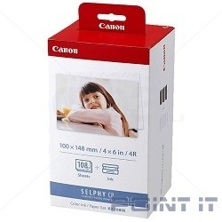 Canon KP-108IN Набор картриджей и бумаги на 108 листов для Canon Selphy CP-100/200/220/300/330/400/500/600/510/710. (Комплект из трёх KP-36IP. 108 стр.)