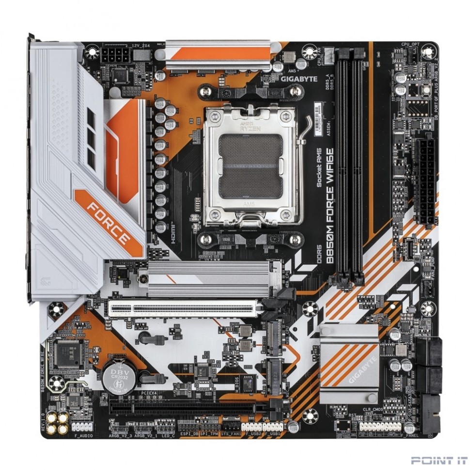 Материнская плата Gigabyte B850M FORCE WF6E SocketAM5 AMD B850 2xDDR5 mATX AC`97 8ch(7.1) 2.5Gg RAID+HDMI+DP