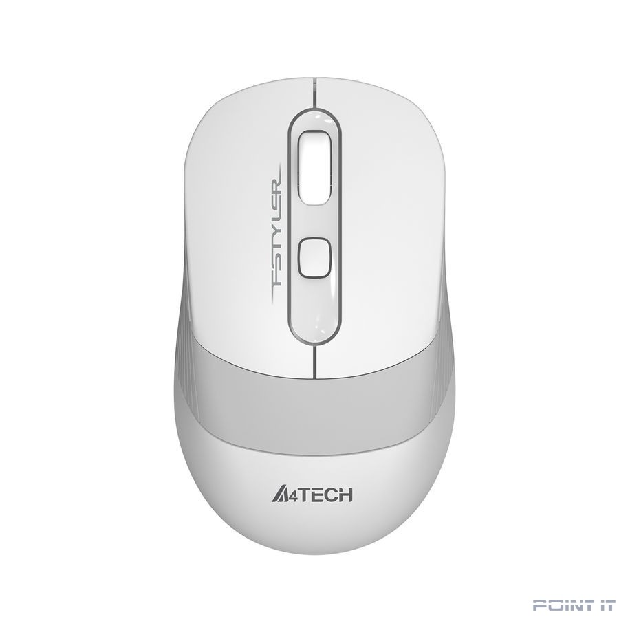 Мышь A4Tech Fstyler FG10S белый/серый оптическая (2000dpi) silent беспроводная USB для ноутбука (4bu