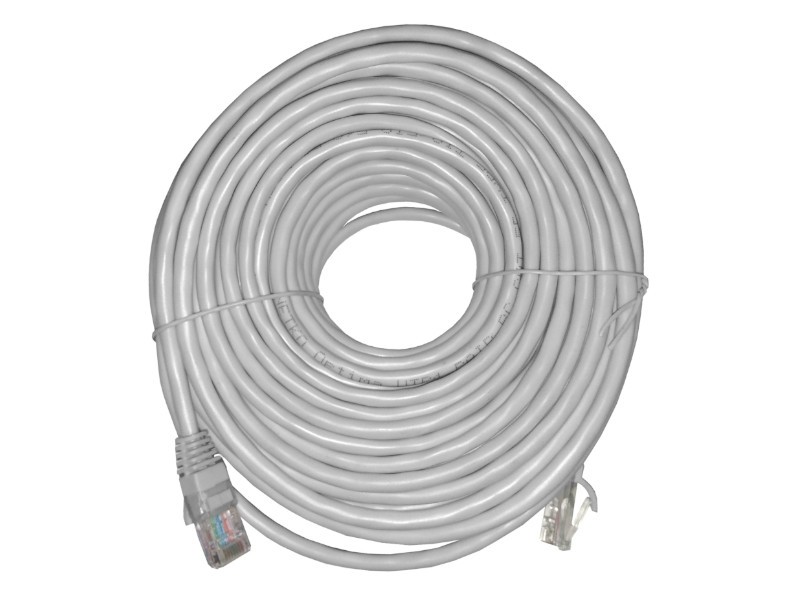 Патч-корд UTP4 cat 5e, 20,0м, ВС, LSZH, серый, литой коннектор NETKO Optima