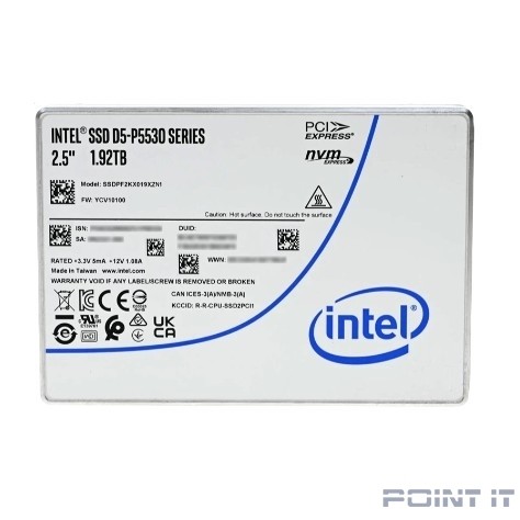 SSD жесткий диск PCIE 1.92TB TLC D5-P5530 SSDPF2KX019XZN1 INTEL