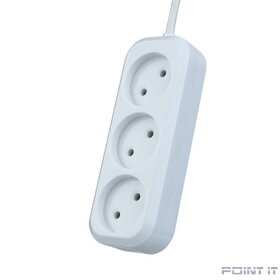 Perfeo Сетевой удлинитель без заземления &quot;RU POWER&quot;, PF_B4062 (3,0м, 3 розетки, белый (Р16-012))