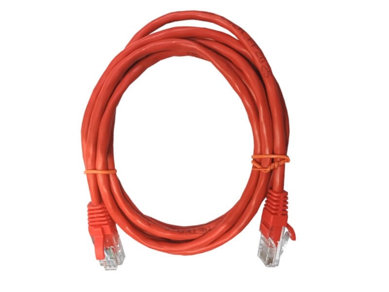 Патч-корд UTP4 cat 5e, 2,0м, ВС, LSZH, красный, литой коннектор NETKO Optima