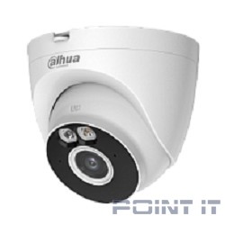 DAHUA DH-IPC-T4AP-PV-0280B Уличная купольная IP-видеокамера Smart Dual Light 4Мп, 1/3” CMOS, объектив 2.8мм, видеоаналитика ИК 30м, LED 30м, микрофон, динамик, Wi-Fi 2.4ГГц, IP67, металл пластик