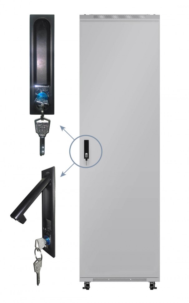 Дверь для шкафа серии Expert 27U Ширина 600, металлическая, серая, Netko